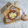 Tirelire personnalisée  roi lion décor savane pour enfant ou cadeau de naissance