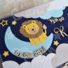 Boite à souvenirs de naissance personnalisée décoration lion dans la savane
