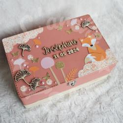 Boite à souvenirs de naissance personnalisée décoration renarde boheme