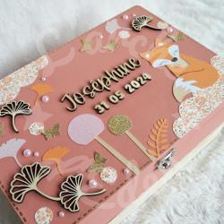 Boite à souvenirs de naissance personnalisée décoration renarde boheme