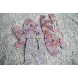 Prénom en bois pour décoration de chambre d'enfant ou cadeau de naissance sur le thème lapin et décor champetre