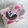 Boite à souvenirs de naissance personnalisée décoration panda dans la jungle