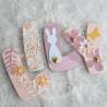 Prénom en bois pour décoration de chambre d'enfant ou cadeau de naissance sur le thème lapin et décor champetre