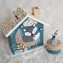 Tirelire renard personnalisée pour enfant ou cadeau de naissance