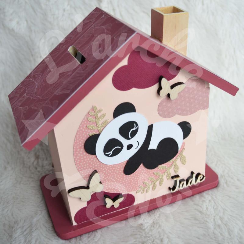 Tirelire panda sur la lune personnalisée pour enfant ou cadeau de naissance Tirelire panda sur la lune personnalisée pour enfant ou cadeau de naissance