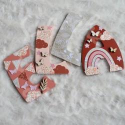 Prénom en bois arc en ciel pour décoration de chambre d'enfant ou cadeau de naissance