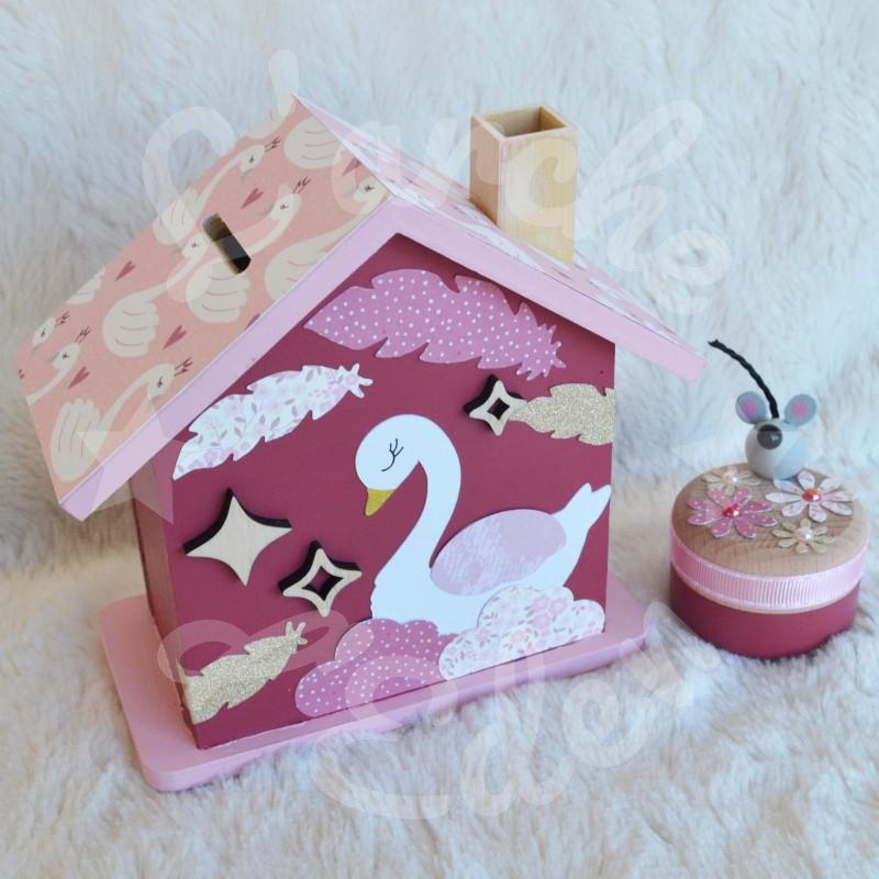 Tirelire cygne personnalisée pour enfant ou cadeau de naissance Tirelire cygne personnalisée pour enfant ou cadeau de naissance