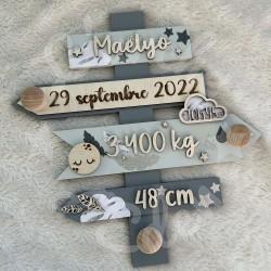 Panneau de naissance personnalisé pour cadeau de naissance original et unique