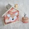 Cadeau de naissance thème Biche, boite à souvenirs personnalisée avec une tirelire et boite a dents