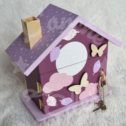Tirelire personnalisée Hibou et lune pour enfant ou cadeau de naissance