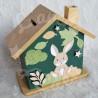 Tirelire Lapin et décor de la foret personnalisée au prénom de l'enfant