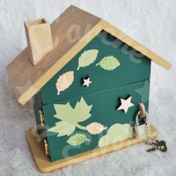 Tirelire Lapin et décor de la foret personnalisée au prénom de l'enfant