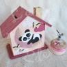 Tirelire panda endormi personnalisée au prénom de l'enfant