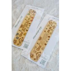 Marque page en bois pour cadeau de fin d annee ATSEM en or