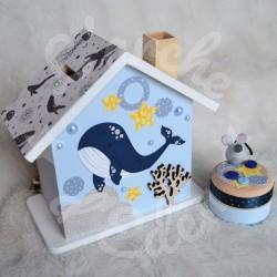 Tirelire baleine personnalisée pour enfant ou cadeau de naissance