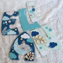 Prénom en bois pour décoration de chambre d'enfant ou cadeau de naissance avec des animaux de la jungle