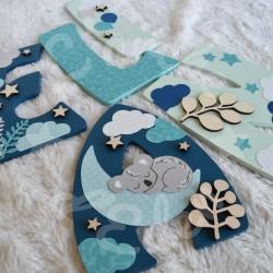 Prénom en bois pour décoration de chambre d'enfant ou cadeau de naissance avec des animaux de la jungle