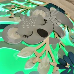 Veilleuse jungle et foret tropical avec koala en bois pour chambre d'enfant