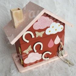 Tirelire Licorne et arc en ciel personnalisée au prénom de l'enfant