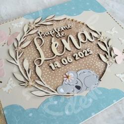 Decoration de bapteme urne et livre d or thème koala et papillons