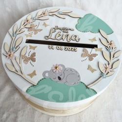 Decoration de bapteme urne et livre d or thème koala et papillons
