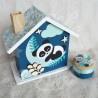 Tirelire panda endormi personnalisée au prénom de l'enfant