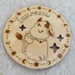 Aimant en bois pour enfant signe astrologique