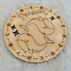 Aimant en bois pour enfant signe astrologique