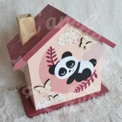 Tirelire panda endormi personnalisée au prénom de l'enfant
