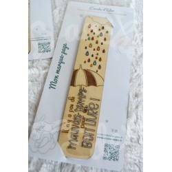 Marque page en bois pour enfant avec montgolfière ou pluie colorée