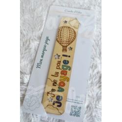 Marque page en bois pour enfant avec montgolfière ou pluie colorée