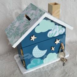 Tirelire panda sur la lune personnalisée pour enfant ou cadeau de naissance
