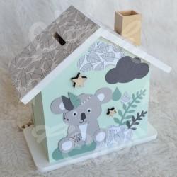 Tirelire koala dans la jungle personnalisée pour enfant ou cadeau de naissance