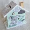 Tirelire koala dans la jungle personnalisée pour enfant ou cadeau de naissance