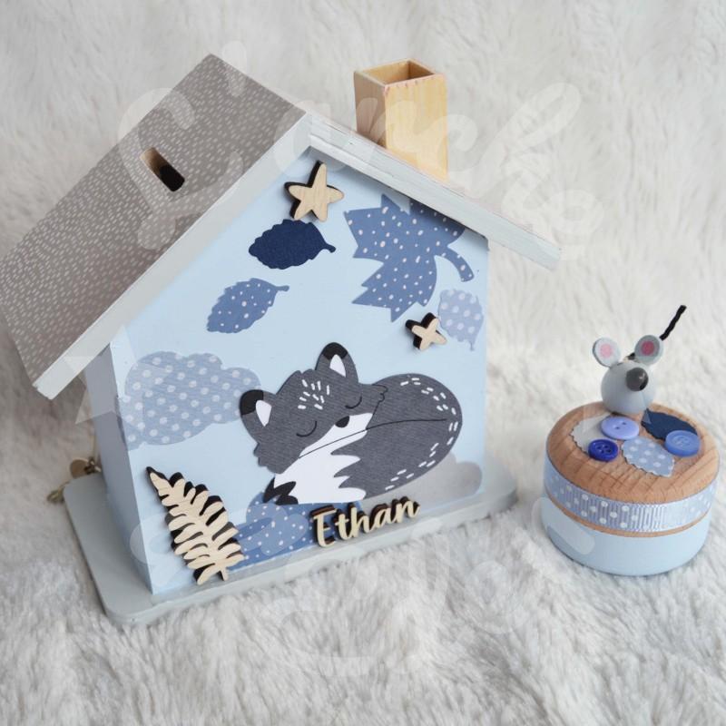 Tirelire renard personnalisée pour enfant ou cadeau de naissance Tirelire renard personnalisée pour enfant ou cadeau de naissance