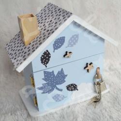 Tirelire pingouin sur la banquise en bois pour enfant a personnaliser