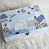 Cadeau de naissance thème ours polaire, pingouin, renard polaire, boite à souvenirs personnalisée avec une tirelire et boite a d