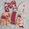 Prénom en bois pour décoration de chambre d'enfant ou cadeau de naissance avec biche et renard