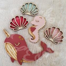 Décoration animaux de la mer en bois