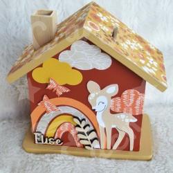Tirelire biche ou faon personnalisée pour enfant ou cadeau de naissance