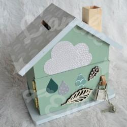 Tirelire renard et arc en ciel personnalisée pour enfant ou cadeau de naissance
