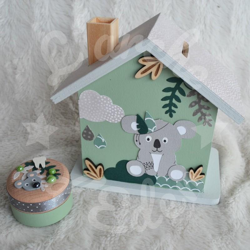Tirelire koala dans la jungle personnalisée pour enfant ou cadeau de naissance Tirelire koala dans la jungle personnalisée pour enfant ou cadeau de naissance