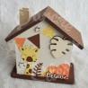 Tirelire personnalisée girafe décor savane pour enfant ou cadeau de naissance