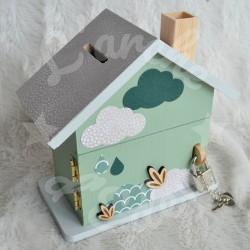Tirelire koala et décor de la jungle personnalisée au prénom de l'enfant