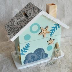 Tirelire tortue et etoiles de mer en bois pour enfant a personnaliser