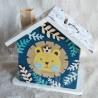 Tirelire personnalisée  roi lion décor savane pour enfant ou cadeau de naissance