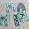 Prénom en bois pour décoration de chambre d'enfant ou cadeau de naissance avec baleine et animaux de la mer