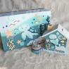 Cadeau de naissance thème tortue de mer, boite à souvenirs personnalisée avec une tirelire et boite a dents