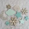 Décoration etoiles et flocons en bois