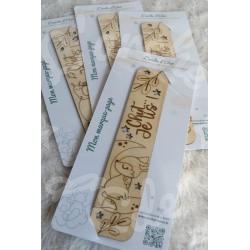 Marque page en bois pour enfant avec renard et feuillage d automne